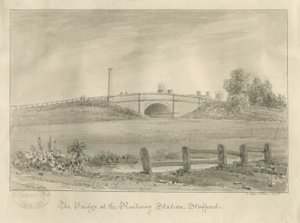Stafford - Brücke am Bahnhof: Sepiazeichnung, 1841