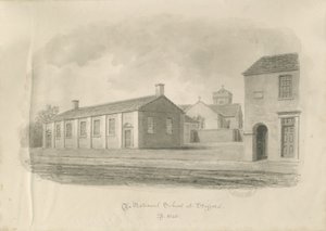 Stafford - Nationale Schule: Sepiazeichnung von John Buckler