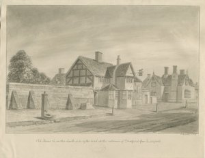 Stafford - [Das Weiße Löwen Gasthaus]: Sepiazeichnung, 1842 von John Buckler