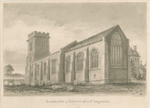 Tatenhill Church: Sepia-Waschzeichnung von John Buckler