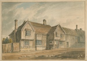 Stratford - Shakespeares Haus, 1826 von John Buckler