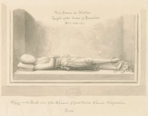 Weston-under-Lizard Kirche - Effigie von Sir Hamo de Weston von John Buckler