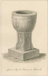 Worcestershire - Droitwich - Saint Andrew Kirche Taufbecken, 1833 von John Buckler