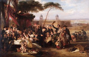 Die Greenwich-Pensionäre gedenken Trafalgar, ca. 1835