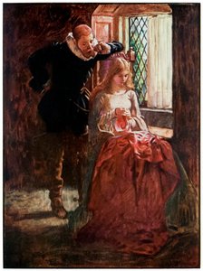 Mr Brisk und Mercy aus The Pilgrims Progress From This World, To That Which Is To Come von John Bunyan (1628-1688) Illustration von Byam Shaw (1872-1919)