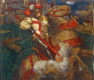 St. Georg tötet den Drachen, 1908 von John Byam Liston Shaw