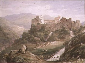 Italienische Landschaft mit Kloster