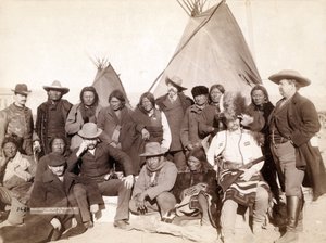 Indianerhäuptlinge und US-Beamte in Pine Ridge, 1891
