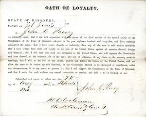 Loyalitätseid von John C. Perry aus Missouri, County of St. Louis von John C. Perry