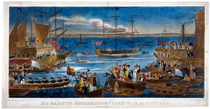 Seine Majestät geht in Greenwich an Bord, nach Schottland, 1822