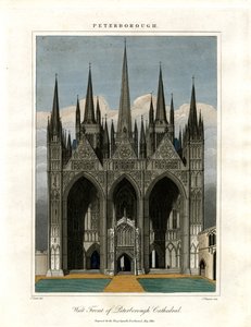 Westfassade der Kathedrale von Peterborough von John Chapman