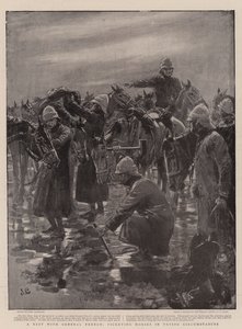 Eine Pause mit General French, Pferde in schwierigen Umständen abstellen von John Charlton