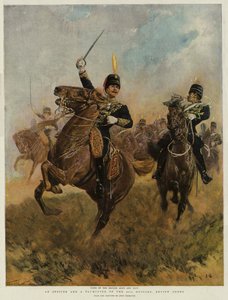 Ein Offizier und ein Trompeter der 20. Husaren, Paradeuniform