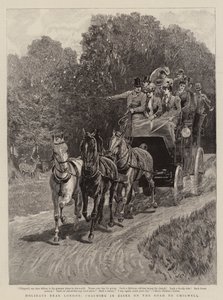 Ferien in der Nähe von London, Kutschfahrt in Essex auf dem Weg nach Chigwell von John Charlton