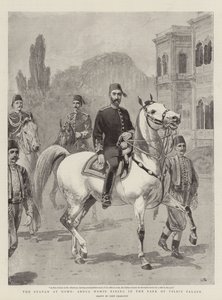 Der Sultan zu Hause, Abdul Hamid reitet im Park des Yildiz-Palastes
