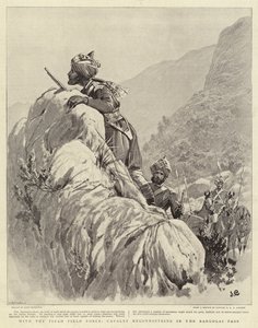 Mit der Tirah-Feldtruppe, Kavallerie erkundet den Bargolai-Pass