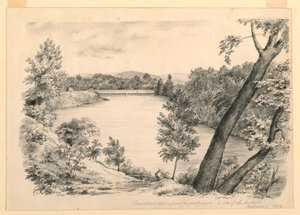 Ansicht des Connecticut River, nahe Brattleboro, Vermont, 1854 von John Cheney