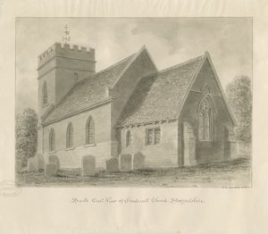 Fradswell Kirche: Sepia-Zeichnung von John Chessell Buckler