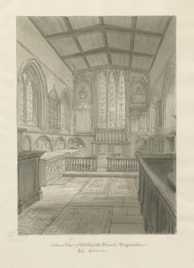 Innenraum der Blithfield Kirche von John Chessell Buckler