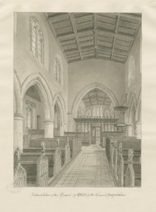 Innenraum der Blithfield Kirche (1824) von John Chessell Buckler