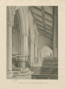 Innenraum der Kirche von Leigh (Sepia-Zeichnung) von John Chessell Buckler