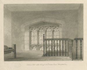 Pillaton Hall - Innenraum der Kapelle: Sepiazeichnung, 1841 von John Chessell Buckler