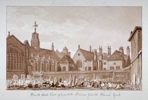 Südostansicht des Lambeth Palace vom Kirchhof, London, 1828