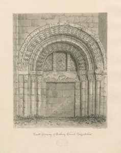 Tutbury Priory Kirche - Südportal von John Chessell Buckler
