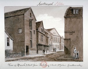 Ansicht der Parish Street und Artillery Street, Bermondsey, London, 1828