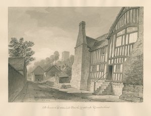 Worcestershire - Droitwich - Dodderhill Old House: Sepia-Zeichnung von John Chessell Buckler
