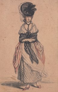 Eine modische Dame mit schwarzem Schal und roten Schuhen