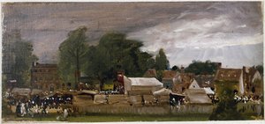 Ein Dorffest, wahrscheinlich in East Bergholt (Öl auf Leinwand) von John Constable