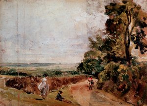 Landstraße zwischen East Bergholt und Flatford von John Constable