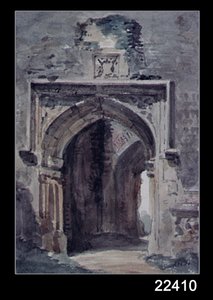Kirche von East Bergholt: Südlicher Torbogen des Ruinenturms, 1806