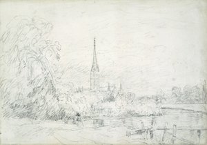Salisbury-Kathedrale von Nordwesten, 1829