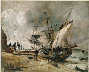Schiffe auf dem Orwell, nahe Ipswich von John Constable