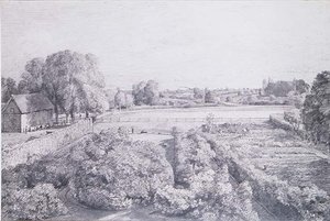 Ansicht von East Bergholt über den Küchengarten von Golding, Constables Haus von John Constable