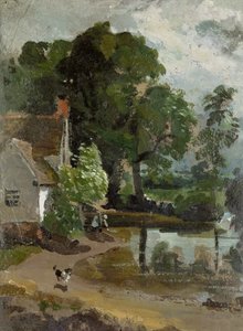 Willy Lotts Haus, in der Nähe der Flatford-Mühle, ca. 1811 (Öl auf Papier) von John Constable