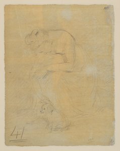 Sitzende Frau mit einem Hund zu ihren Füßen, verso, ca. 1806