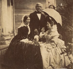 Gräfin Canning mit Gästen, Regierungshaus, Allahabad, 1858