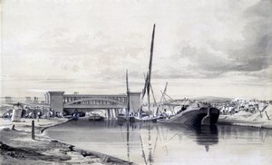 Brücke über den Regents Canal, April 1837 von John Cooke Bourne