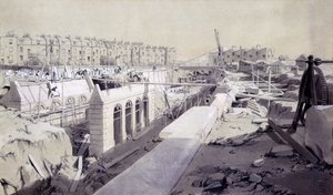 Mornington Crescent - Linie im Bau, September 1836 von John Cooke Bourne