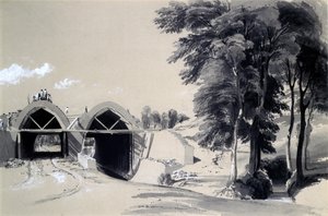 Occupation Bridge, Bugbrooke, Northamptonshire, 9. Juli 1837 von John Cooke Bourne