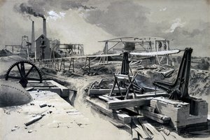 Pumpen, Lüftungsschacht, Kilsby Tunnel, Northamptonshire, 15. Juli 1837