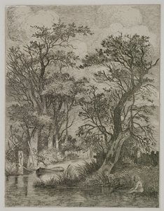 Flusslandschaft, veröffentlicht von J. & W. Freeman, 1821 von John Crome