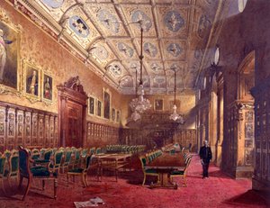 Innenansicht der Ironmongers Hall, London, 1888