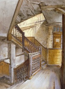 Innenansicht einer Treppe in einem Haus in White Lion Court, Westminster, London, 1880 von John Crowther