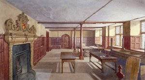 Innenansicht des Speisesaals der Jungen in Charterhouse, London, 1885