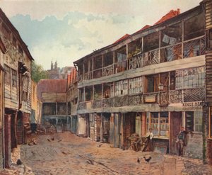Kings Head Inn und Kings Head Inn Yard, Borough High Street, Southwark, London, 1879
