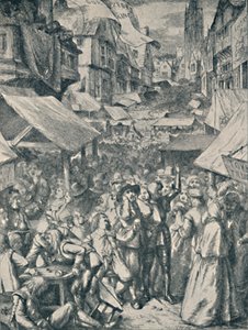 Eitelkeitsmesse. Aus Pilgerreise von John Bunyan, ca. 1850-1890